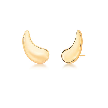 Brinco ear cuff liso gota dourado