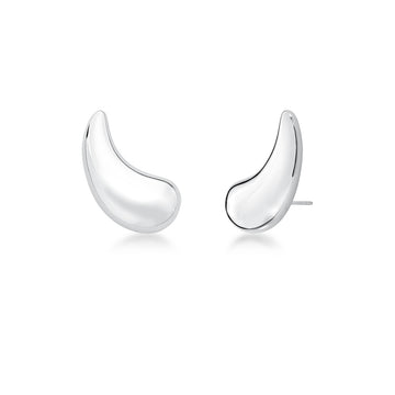 Brinco ear cuff liso gota em ródio branco