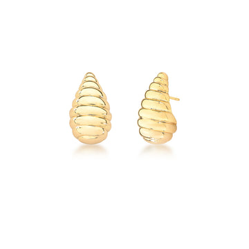 Brinco gota caracol dourado