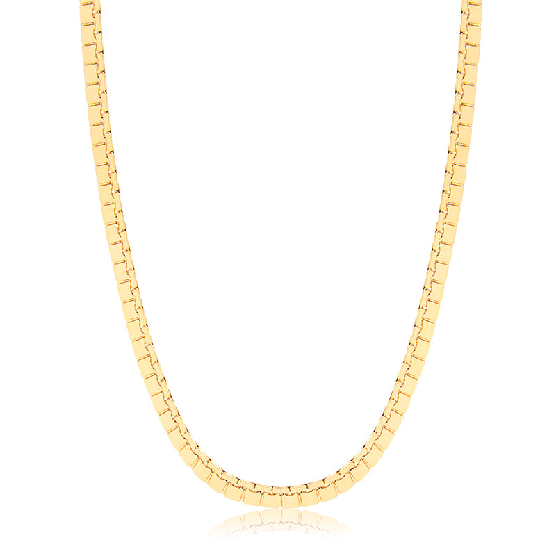 Colar choker placas quadradas dourado