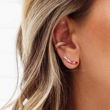 Brinco ear cuff tom de rosa dourado